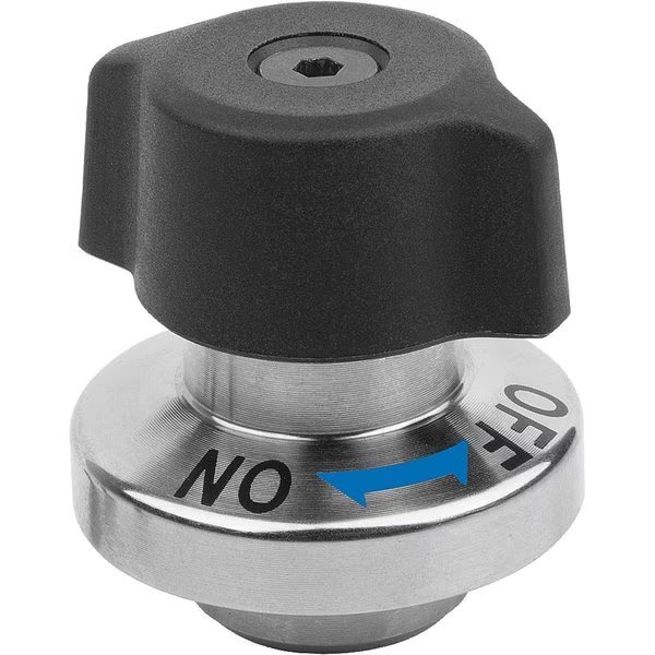 Lift And Turn Latch, D1=18, Steel Nickel-Plated, Comp:Polyamide Comp:Black, Kipp, Mfr#: K1561.18